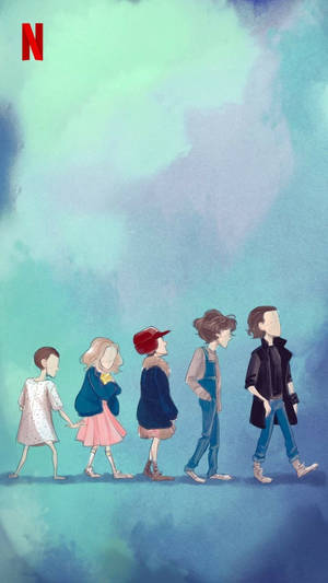 Stranger Things Cute Netflix Cartoon Wallpaper