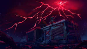 Stranger Things Eddie With Red Thunder Wallpaper