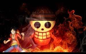 Straw Hat And One Piece Pfp On Fire Wallpaper