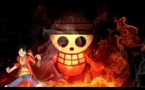 Straw Hat And One Piece Pfp On Fire Wallpaper