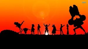 Straw Hats Silhouette One Piece Wallpaper