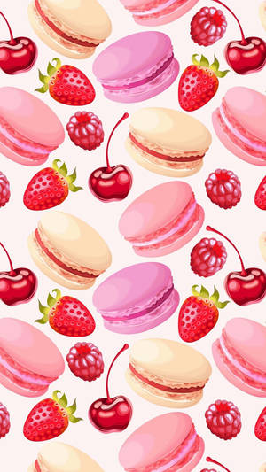 Strawberry Aesthetic Print Design Wallpaper