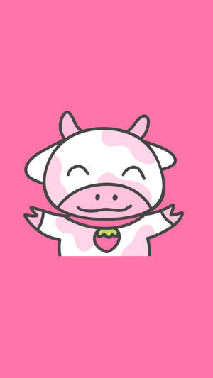 Strawberry Cow Arms Wide Open Wallpaper