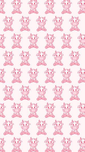 Strawberry Cow Sitting Down Wallpaper