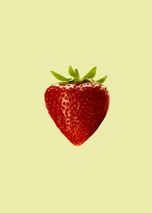Strawberry In Beige Wallpaper