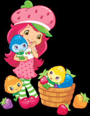 Strawberry Shortcake With Berry Pets Wallpaper