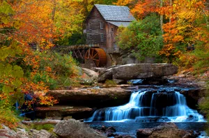 Stream During Early Fall Wallpaper