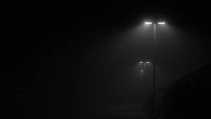 Street Lamps At Night Dark Gray Wallpaper