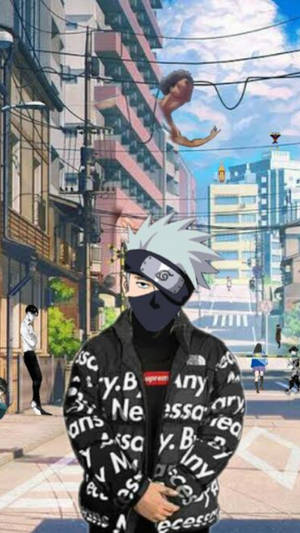 Street Look Of Kakashi Hatake Supreme Wallpaper