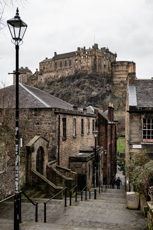 Street Near Edinburgh Castle Wallpaper