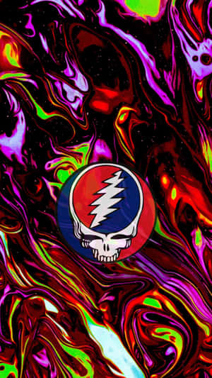 Stretchy Luminous Skin And Skull Logo Of Grateful Dead Iphone Wallpaper