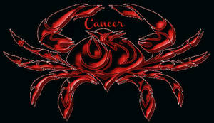 Striking Digital Art Of A Red Cancer Crab Wallpaper