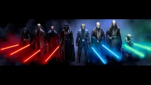 Striking Power Of The Jedi's Lightsaber Wallpaper