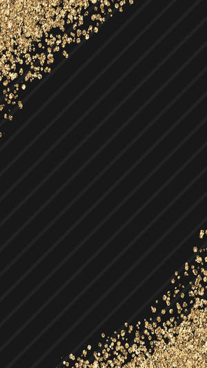 Striped Gold Glitter Black Backdrop For Phone Wallpaper