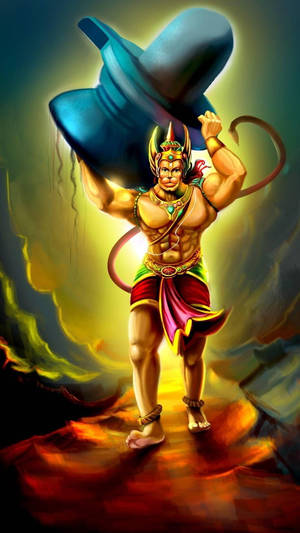 Strong Hindu God Hanuman Phone Wallpaper