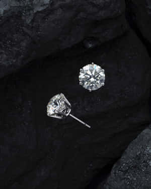 Stud Earrings With Diamond Aesthetic Wallpaper