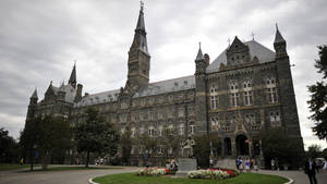 Student Gathering At Georgetown University Wallpaper