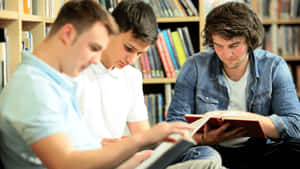Students Studying Together Library.jpg Wallpaper