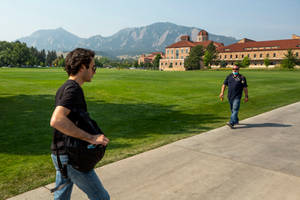 Students Walking In University Of Colorado Wallpaper