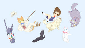 Studio Ghibli Desktop Cat Characters Wallpaper