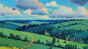 Studio Ghibli Rolling Hills Wallpaper