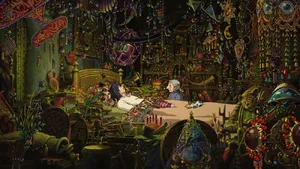 Studio Ghibli Scenery Of Cluttered Bedroom Wallpaper
