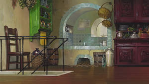 Studio Ghibli Scenery Of Old Cupboards Wallpaper