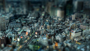 Stunning 3d Hd Depiction Of A Miniature City Model From An Aerial Perspective Wallpaper