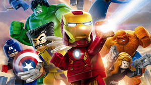 Stunning 4k Lego Superheroes Cast In Action Wallpaper
