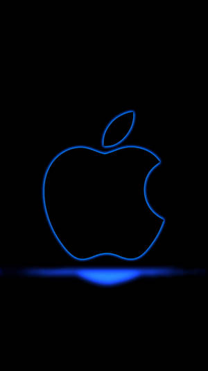 Stunning Apple Logo Against A Geometric Blue Backdrop Wallpaper