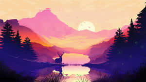 Stunning Beach Scene With A Radiant Sunset On A Laptop Screen 1366 X 768 Wallpaper