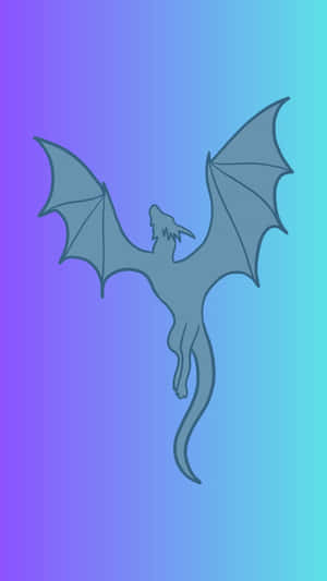 Stunning Blue Dragon Soaring Through The Sky Wallpaper