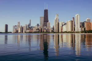 Stunning Chicago Skyline From North Avenue Beach Wallpaper