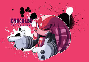 Stunning Illustration Of Knuckles The Echidna In Pink Tone Wallpaper