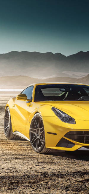 Stunning Image Of Yellow Ferrari Iphone Wallpaper Wallpaper