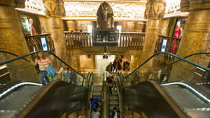 Stunning Interiors Of Harrods Iconic Escalator Wallpaper