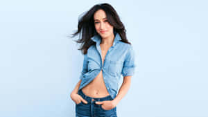 Stunning Maggie Q Strikes A Pose Wallpaper