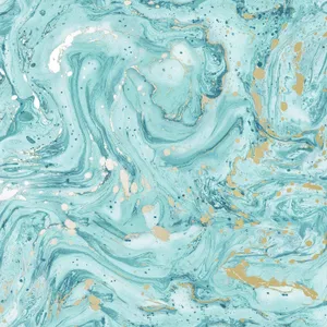 Stunning, Opulent Teal Marble Swirls Wallpaper