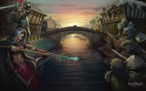 Stunning River Canal View In Old School Runescape Wallpaper