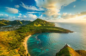 Stunning Sunset Landscape In Oahu Wallpaper