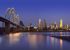 Stunning Sunset Over The Mighty Mississippi Wallpaper