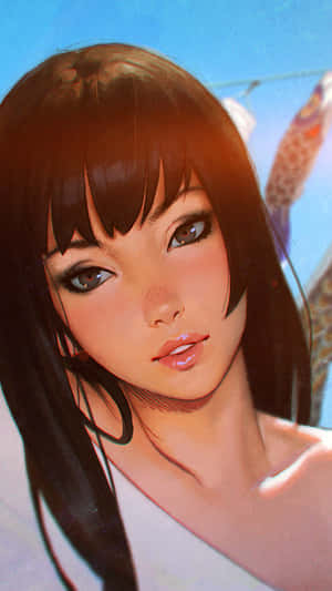 Stylish Anime Girl Portrait Wallpaper