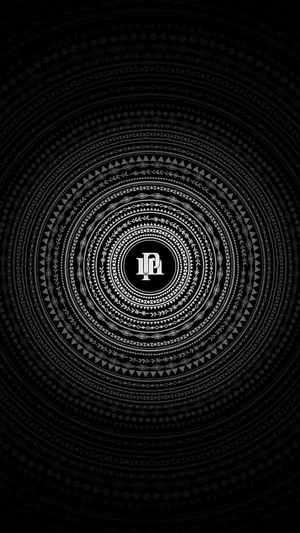 Stylish Black Circles Middle Logo Wallpaper