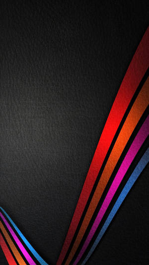Stylish Black Leather Iphone With Colorful Pattern Wallpaper