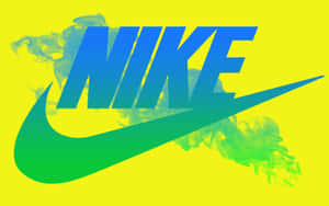 Stylish Blue Nike Sneaker On Abstract Background Wallpaper