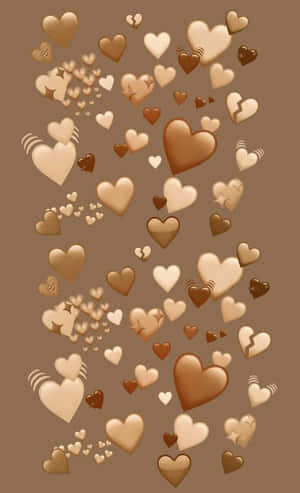 Stylish Brown And Gold Geometric Design Wallpaper