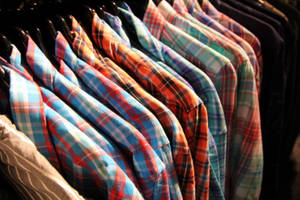 Stylish Checkered Clothes Collection Wallpaper