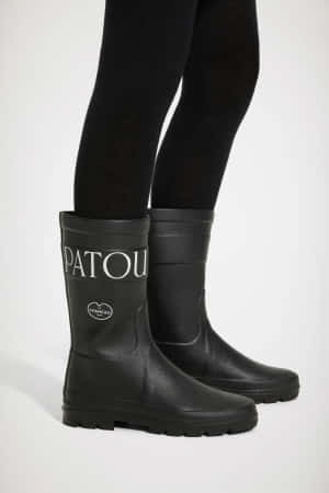 Stylish Patou X Le Chameau Black Boots Wallpaper