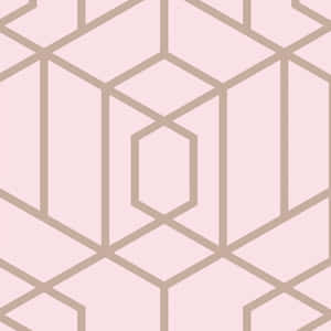 Stylish Pink And Gold Home Design Wallpaper