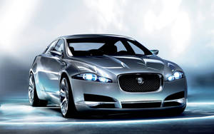 Stylish Silver Jaguar Car Wallpaper
